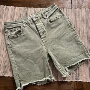 We The Free Green Jean Shorts